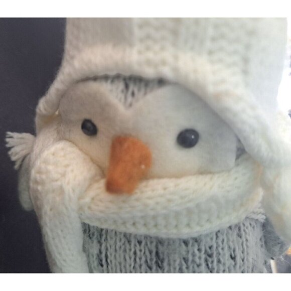 2015 Target Wondershop Fabric Bird Gray Tweed White Scarf & Earflap Hat - Picture 8 of 9